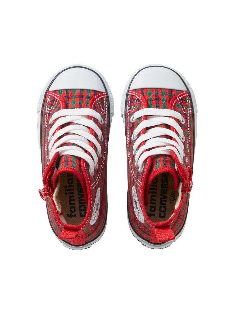 Converse familiar レッドチェック ハイカット 16cm
