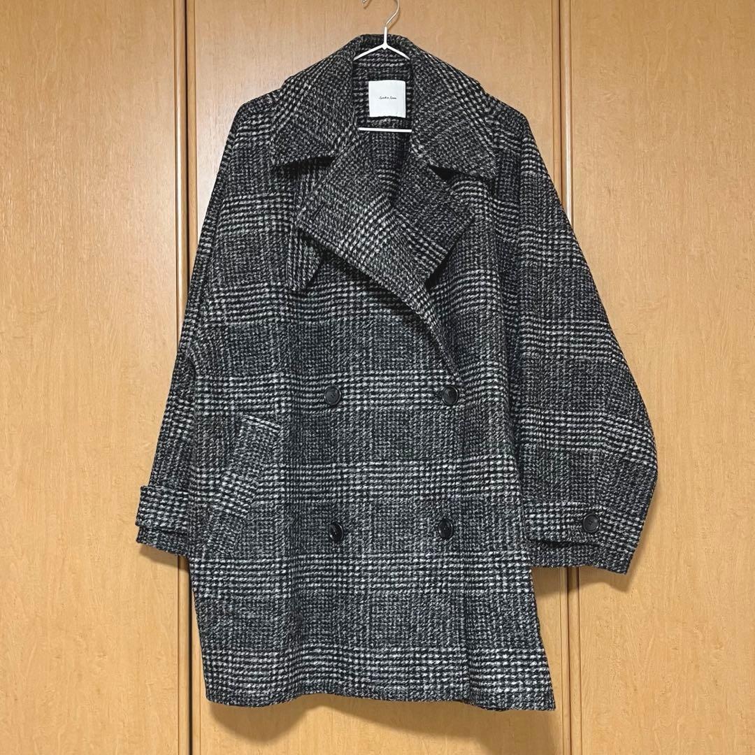 【極美品】Spick & Span Wスライバーチェックハーフコート　38