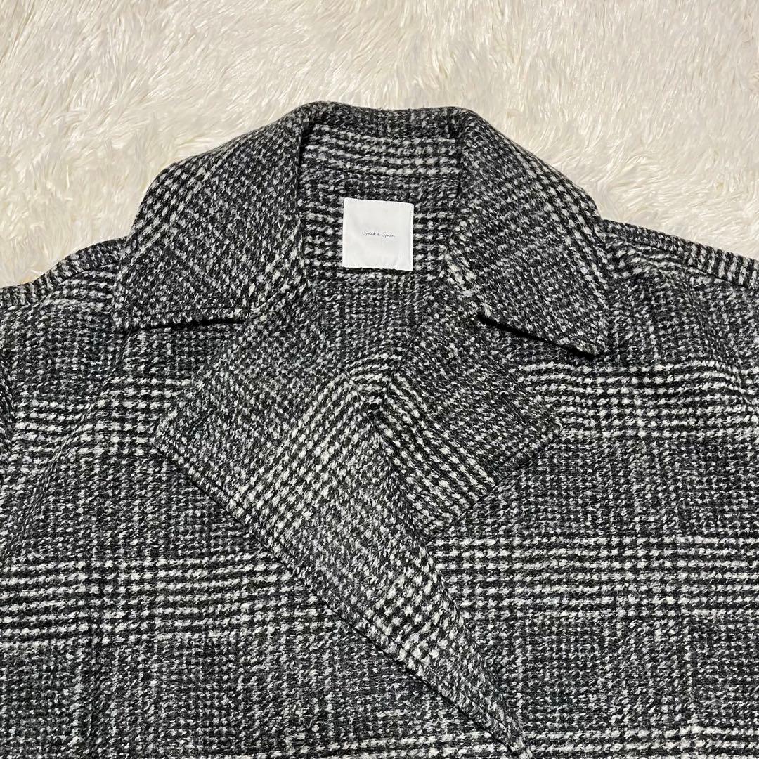【極美品】Spick & Span Wスライバーチェックハーフコート　38