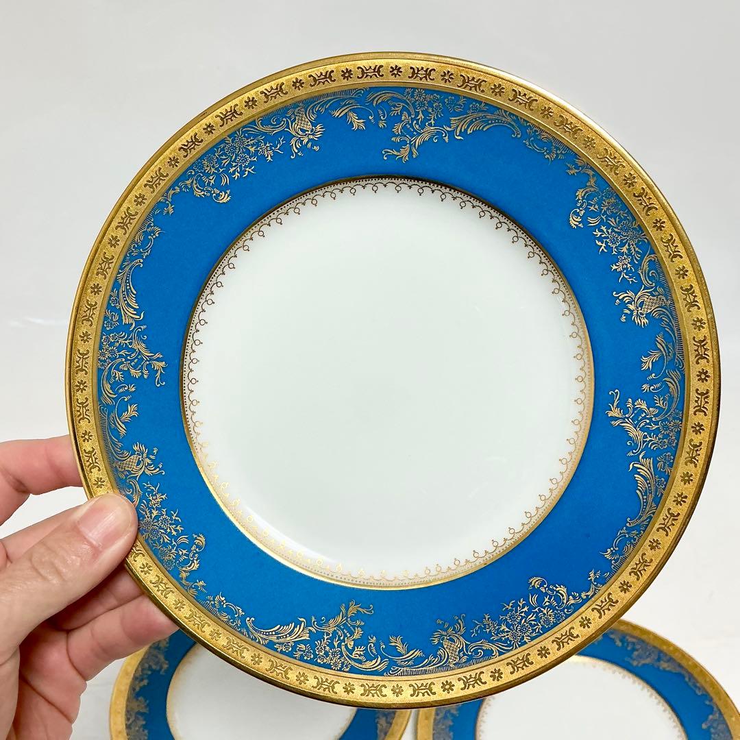 Haviland アビランド　ポンパドール　ブルーのプレート青と金の皿 セット