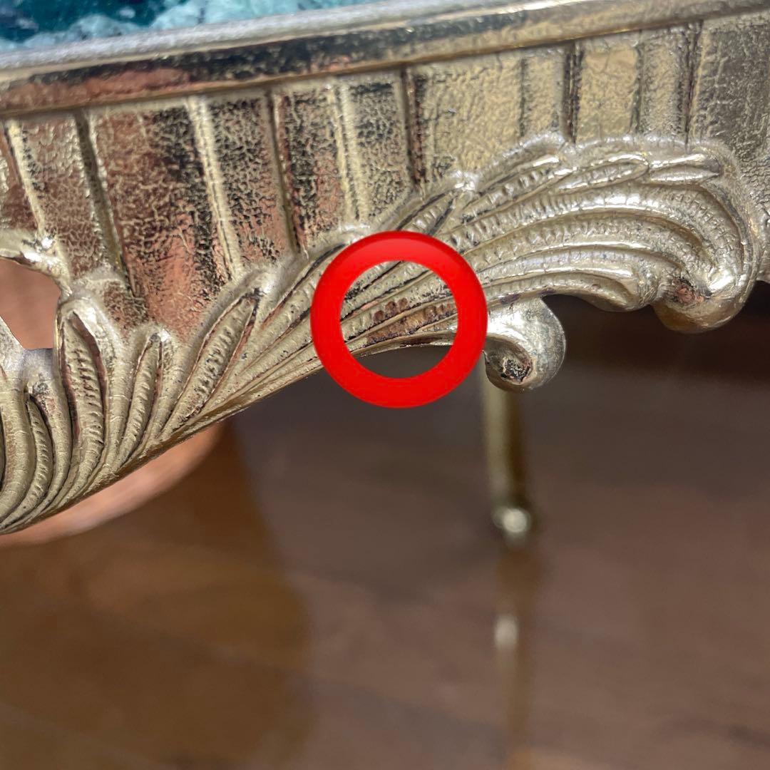 イタリア製 大理石 真鍮 花台 飾り台　猫足