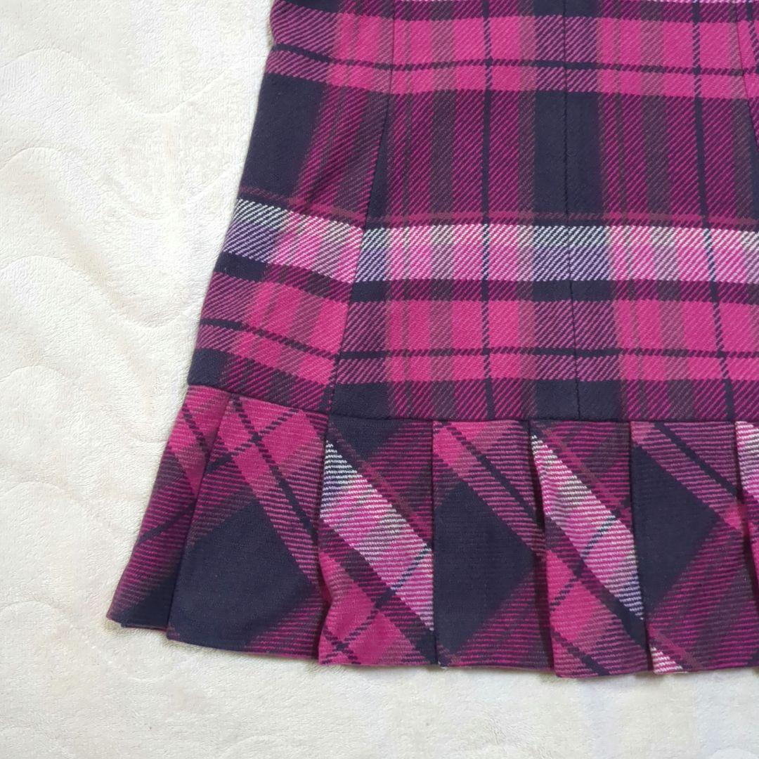 バーバリー　ブルーレーベル　ジャンパースカート　チェック　プリーツ　ピンク　38
