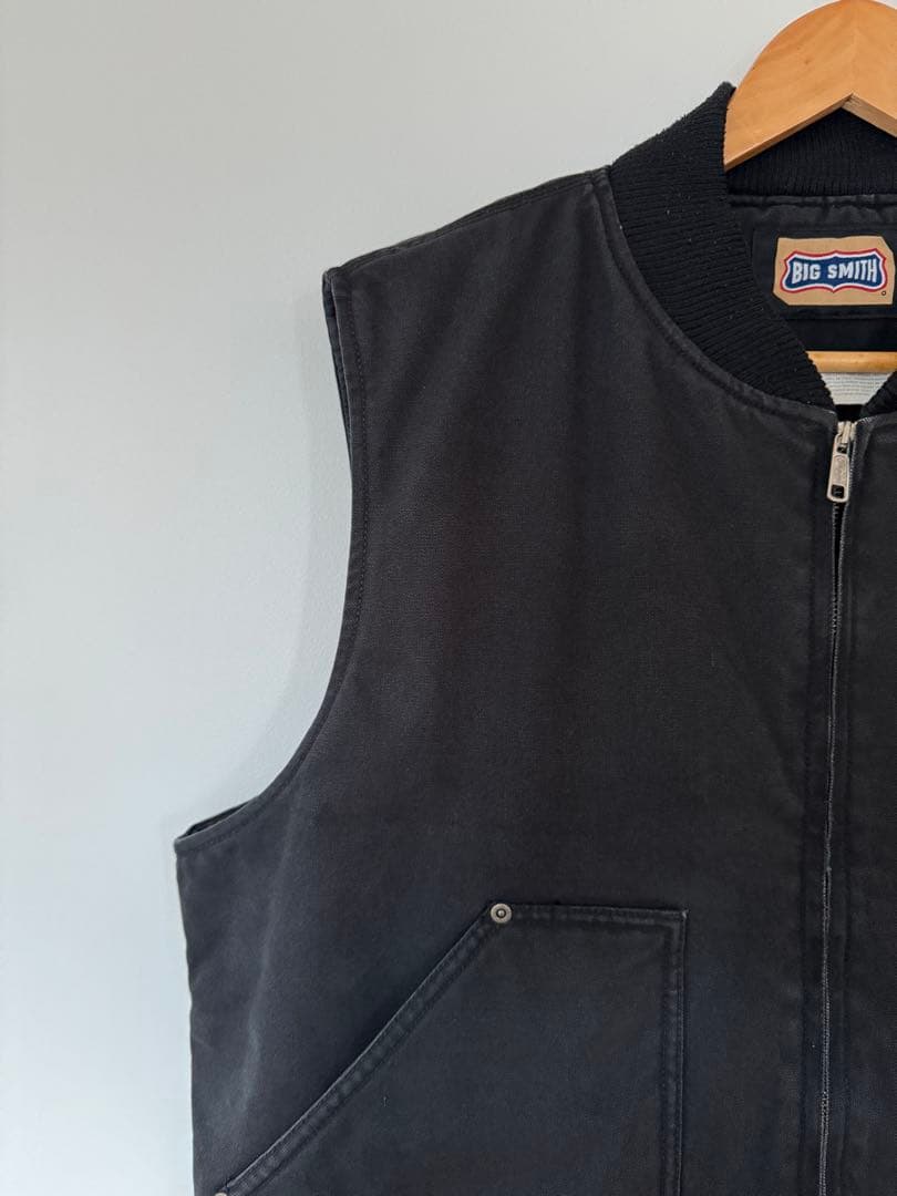 【希少】良品 ビッグスミス ダックベスト XL ブラック フェード ヴィンテージ