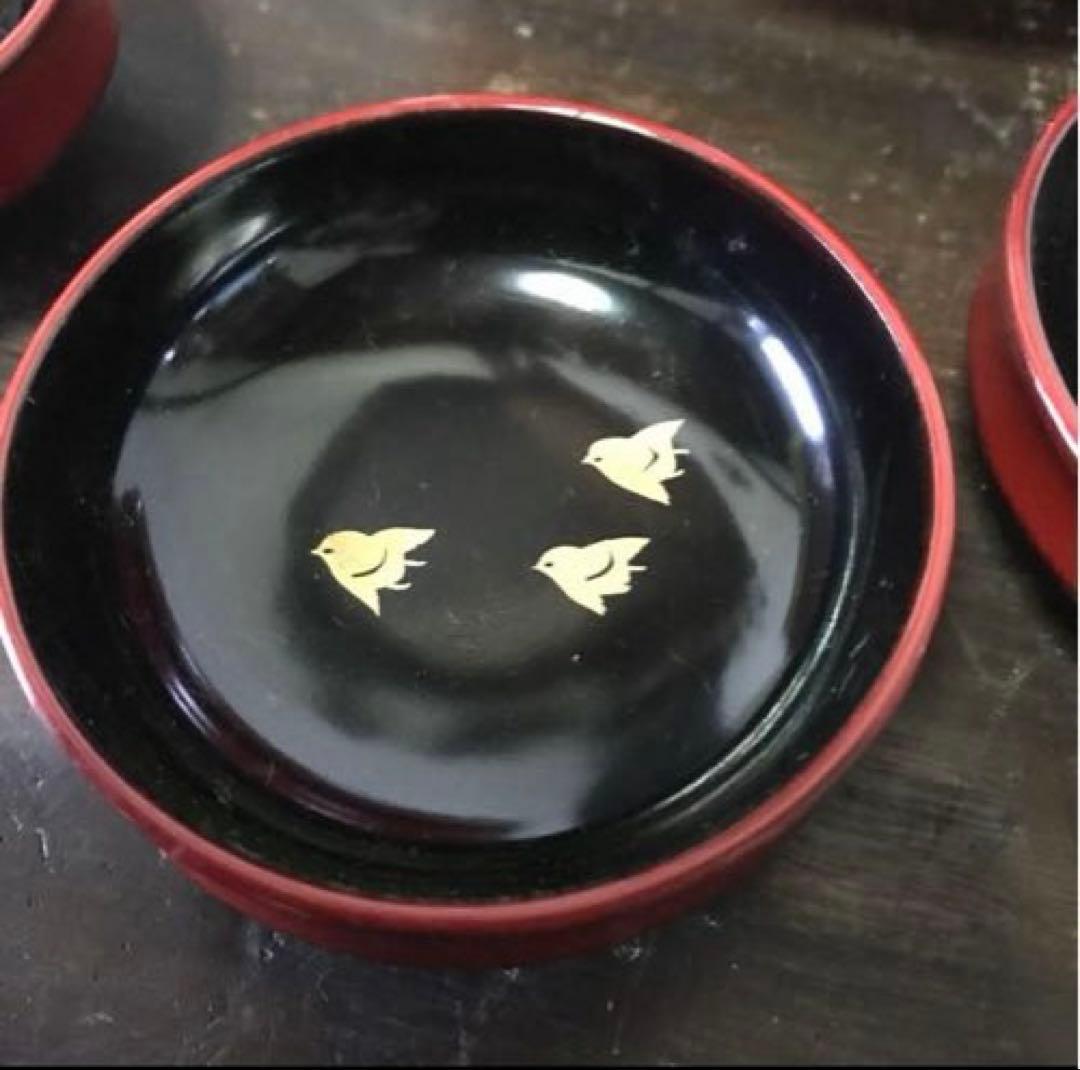 美品　輪島塗　蒔絵　当時物　漆器　刺身皿　取り皿　銘々皿　お祝い事　共箱付き