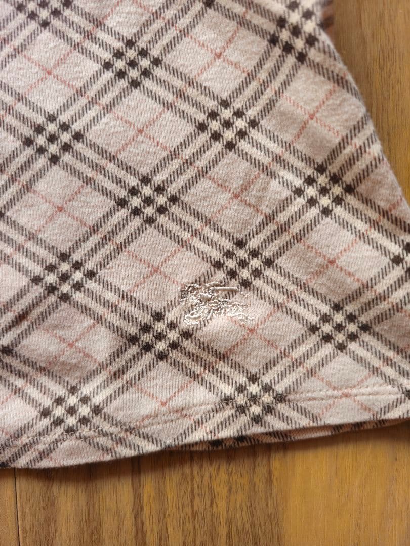 BURBERRY BLUE LABEL ピンクバックリボンタンクトップ　チェック