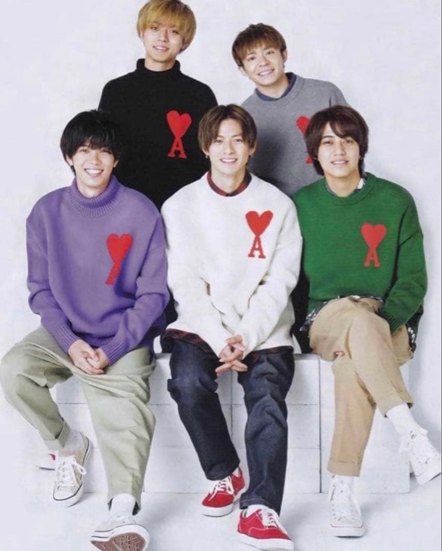 【芸能人着用】AMI PARIS アミパリス ロゴニット セーター ホワイト M