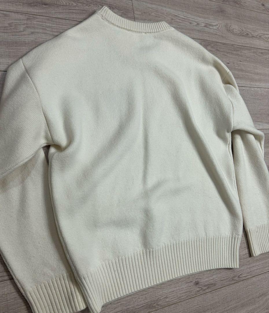 【芸能人着用】AMI PARIS アミパリス ロゴニット セーター ホワイト M