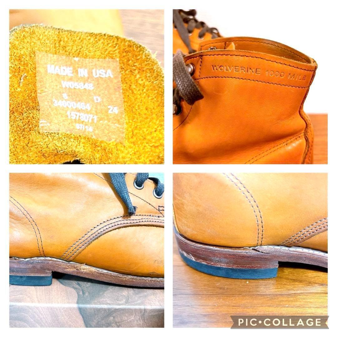 WOLVERINE ウルヴァリン 1000マイルブーツ ブラウン 26cm相当