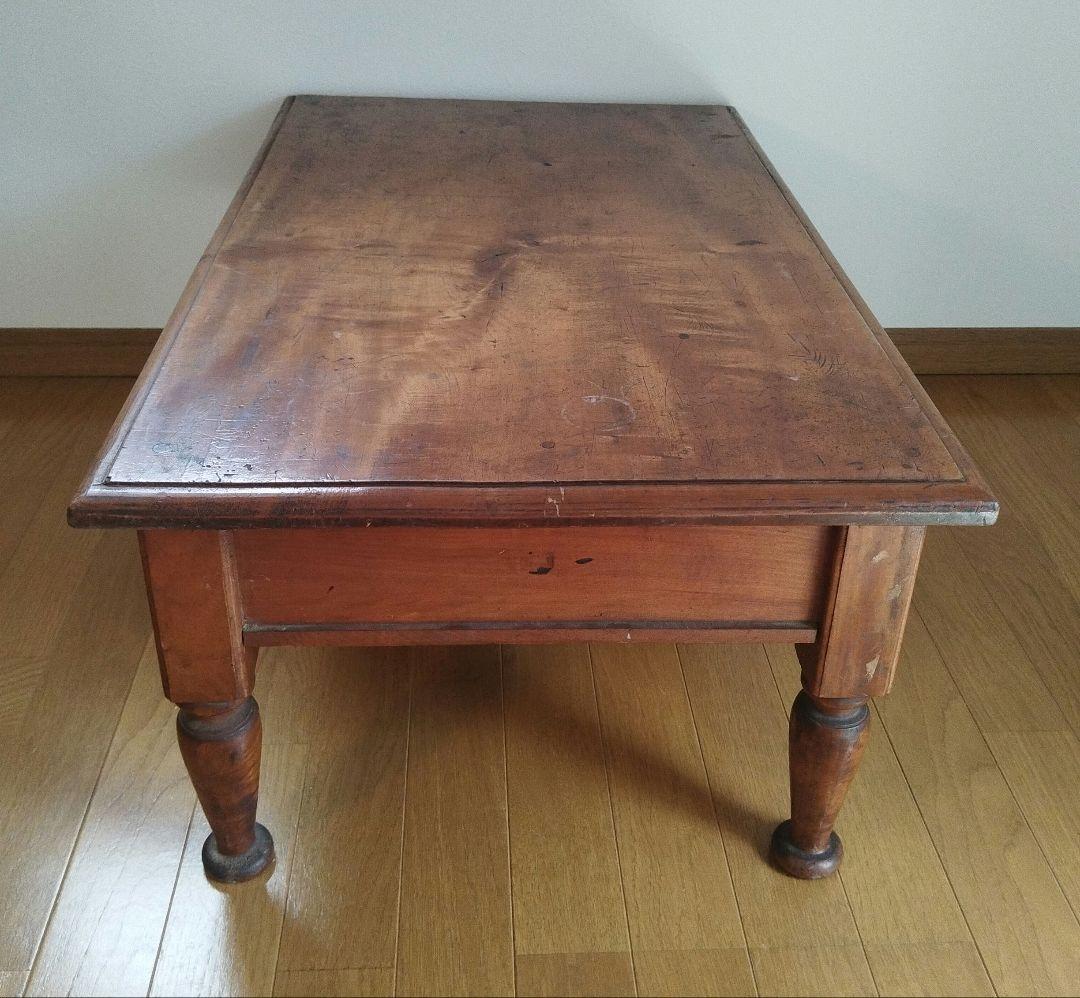 ミニ机 机 文机 デスク 引出し付き 昭和レトロ 文台　和風 木製 ろくろ脚