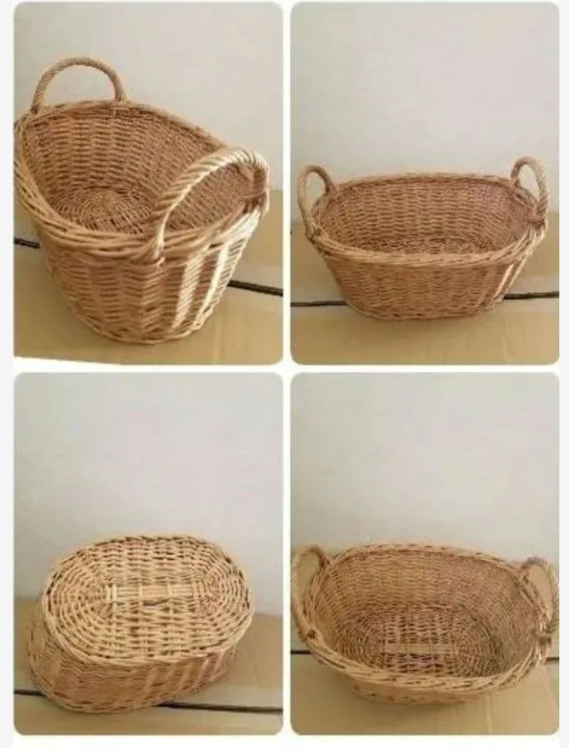 蓋付きバスケット大小/持ち手付きかご