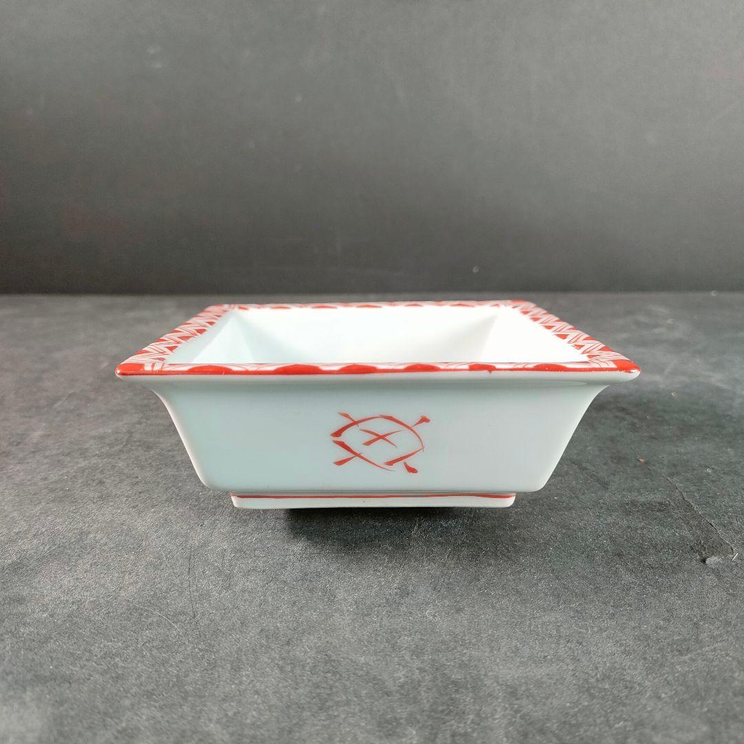 C7-6/有田焼/源右衛門/赤絵四角小皿27客/小鉢/向付/懐石料理/懐石道具