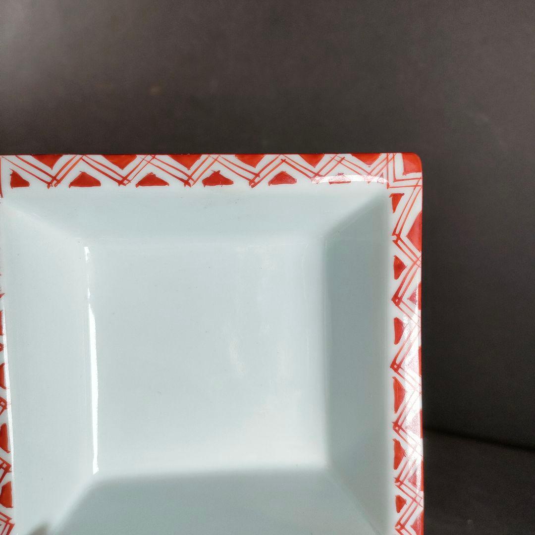 C7-6/有田焼/源右衛門/赤絵四角小皿27客/小鉢/向付/懐石料理/懐石道具