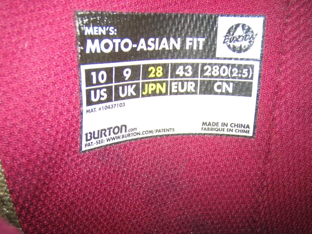 BURTON　MOTO　ASIANFIT　28CM　スノーボードブーツ