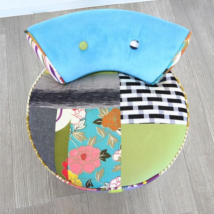 パッチワークチェア カラフルブルー