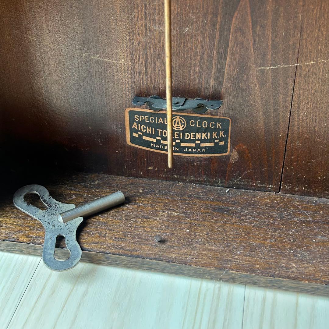 古民具　柱時計ゼンマイ式　昭和レトロ　愛知時計　稼働