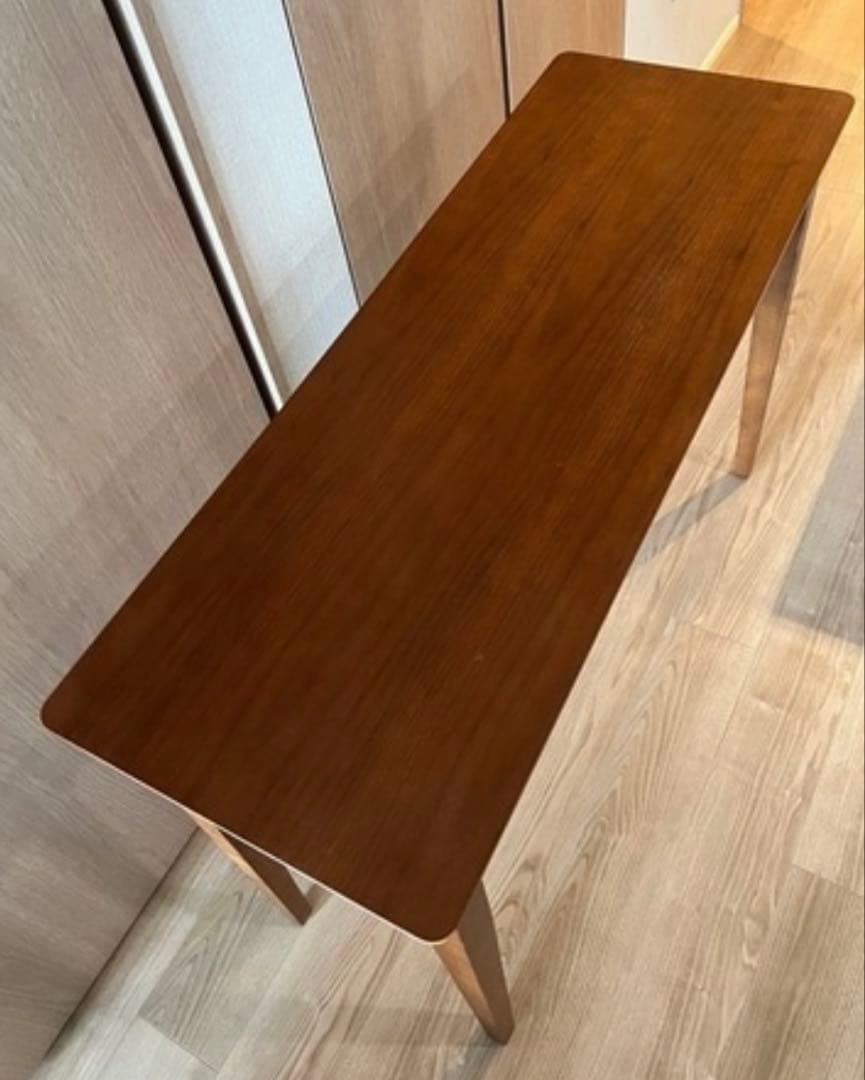 最終値下げ　美品　上質ウォルナット突板 美品デスク 引出付コンソール110cm