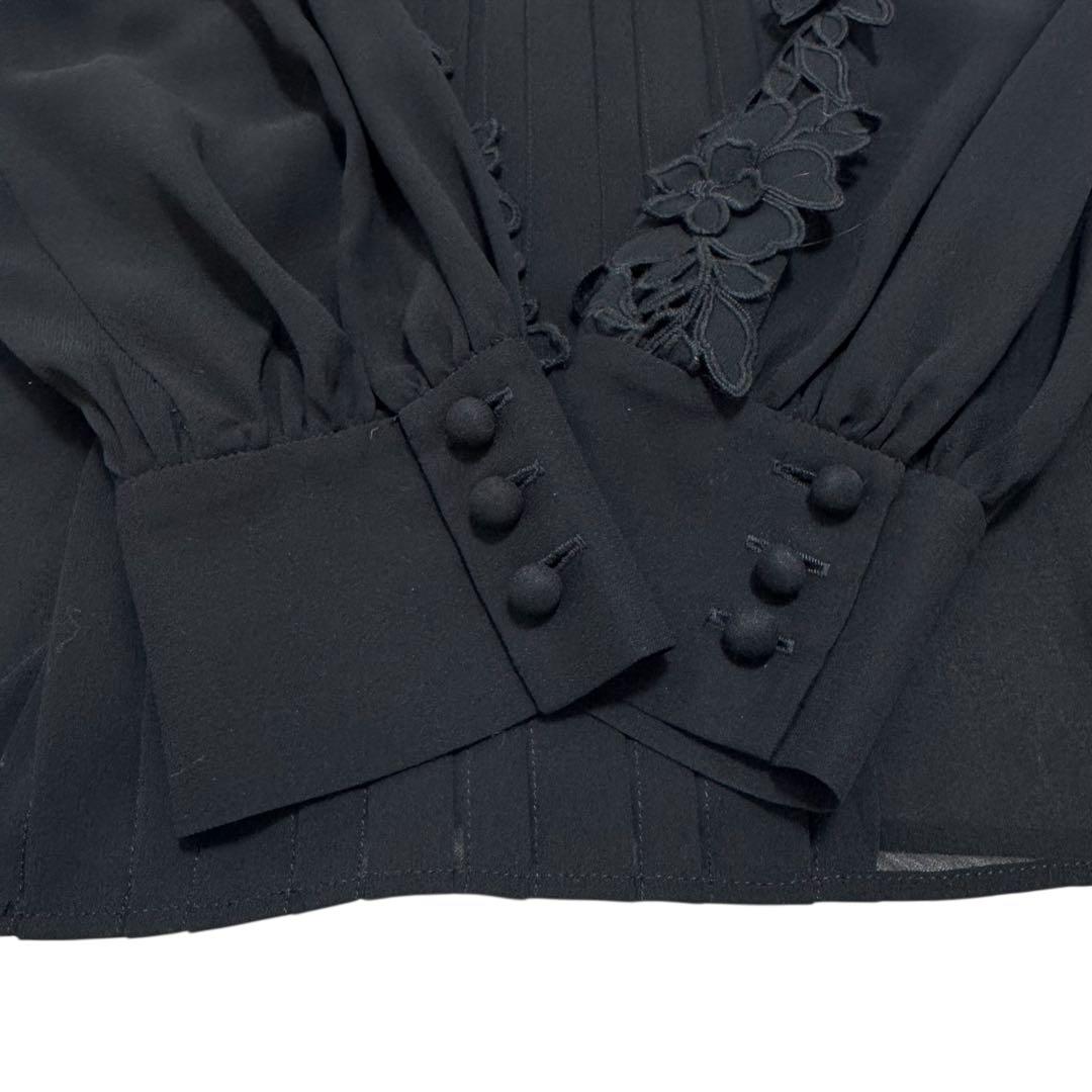 ✨定価¥31,900✨アナイ シフォンレース パフスリーブ ブラウス ブラック