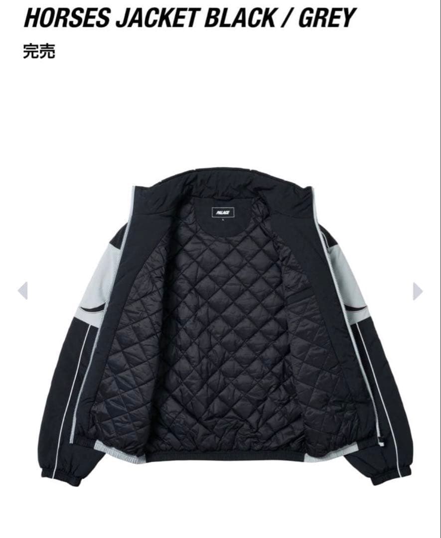 ジャケット・アウター PALACE HORSES JACKET BLACK / GREY Msize