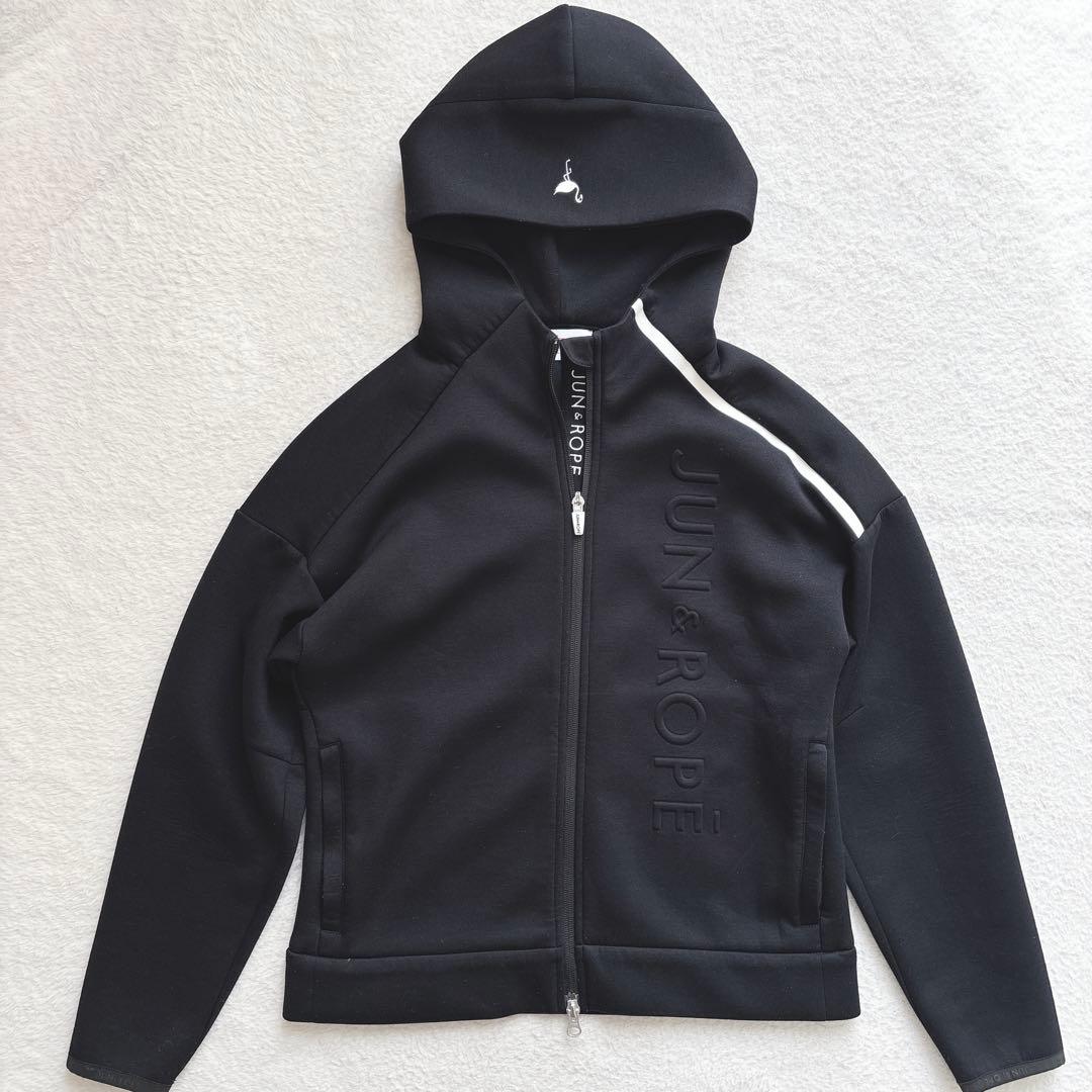 ジュン アンド ロペ エンボスロゴ フーディージップ長袖ブルゾン ゴルフウェア