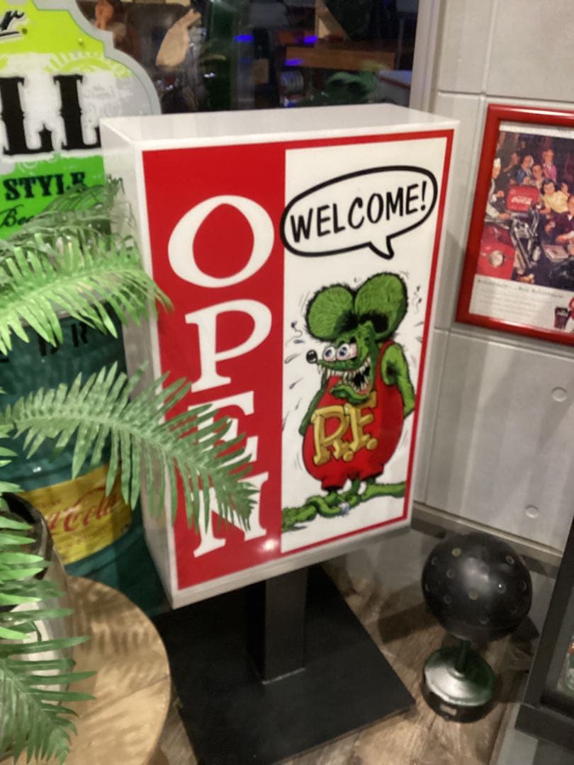 茨城　ラットフィンク　両面ネオン看板　店舗ガレージに☆まるみDIY