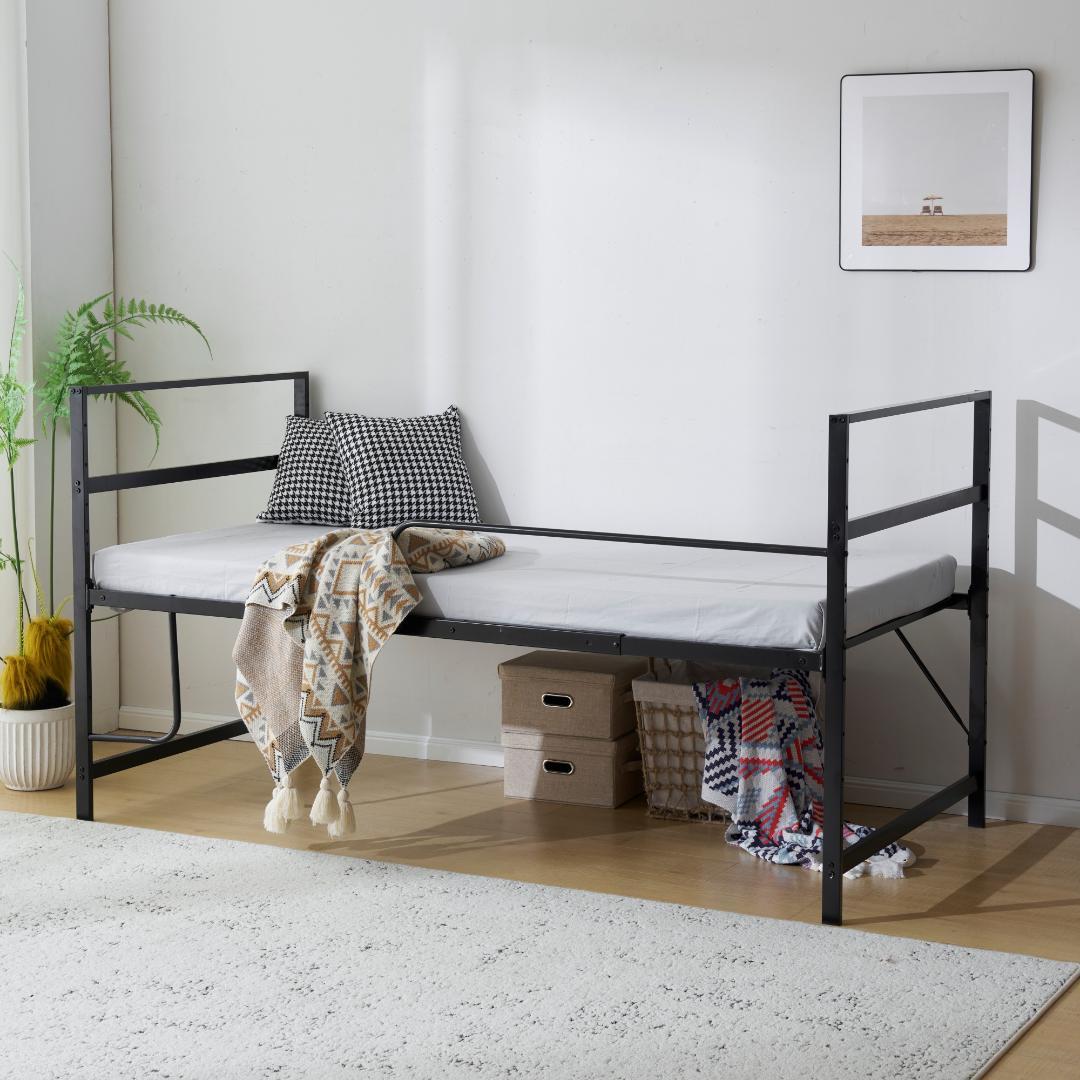 超人気！【高さ110cm】ロフトベッド パイプベッド シングル BLACK