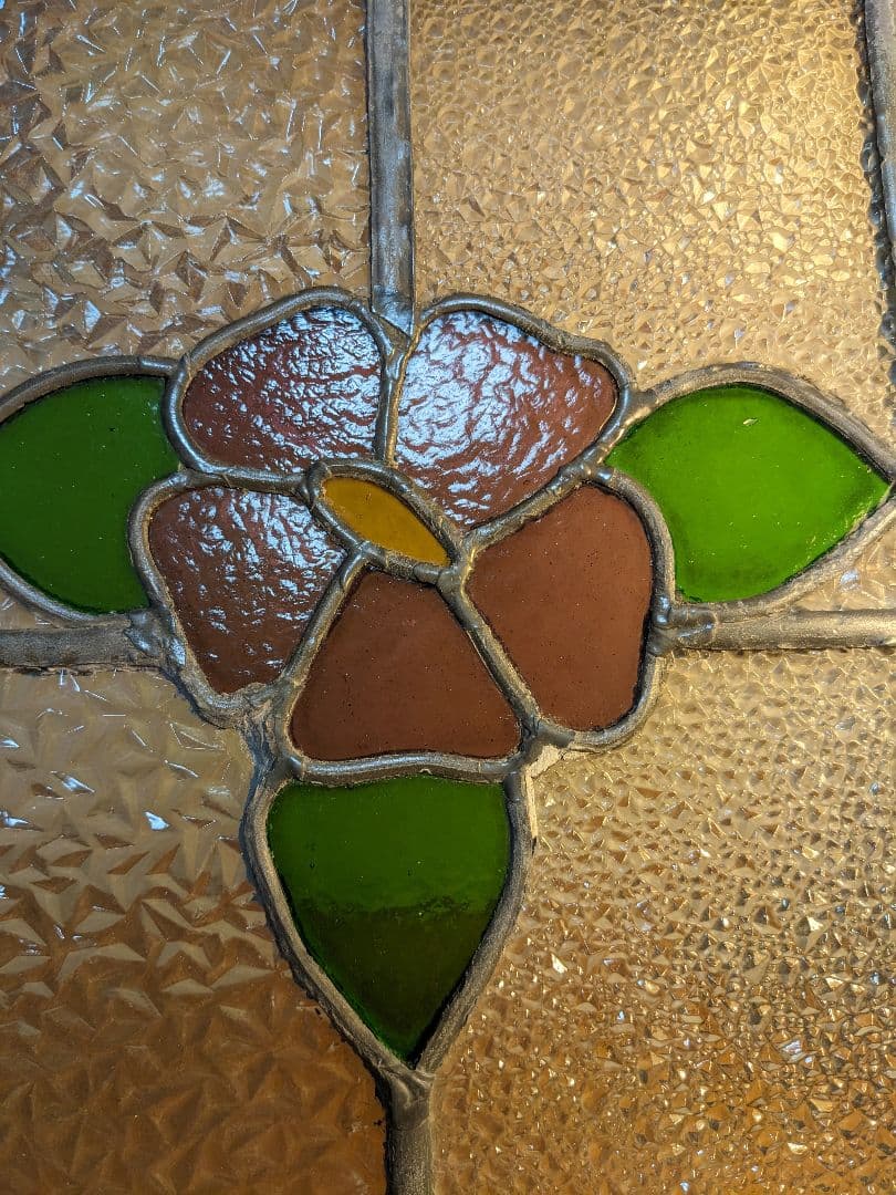 ステンドグラス 花柄 イギリスアンティーク