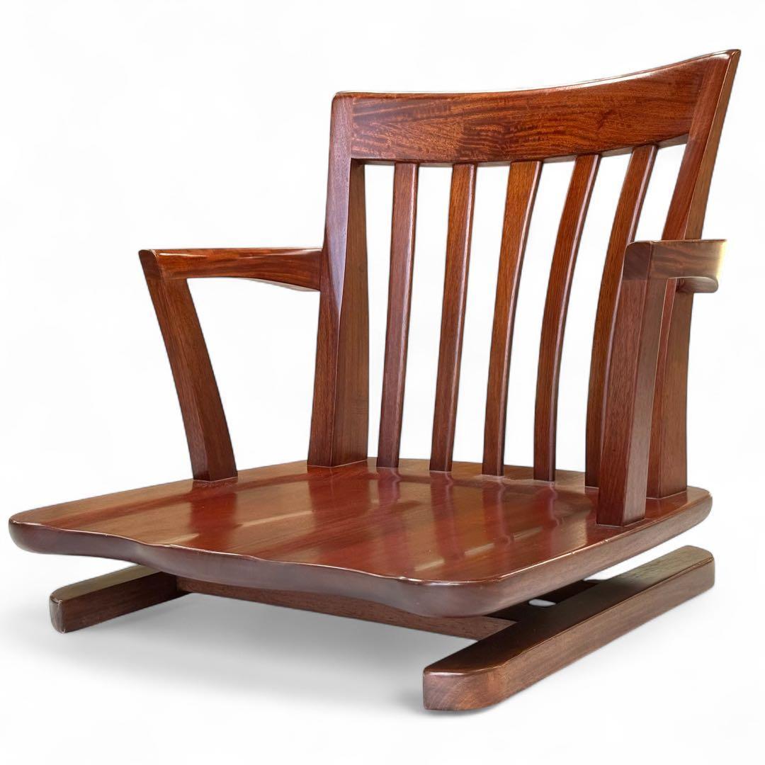 【良品】 大塚家具 ローチェア 回転式 座椅子 和風 モダン 天然木 2