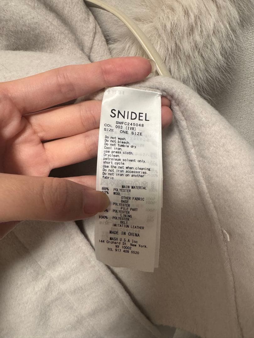 2024 ファー付きミドルケープコート アイボリー 1度のみ着用