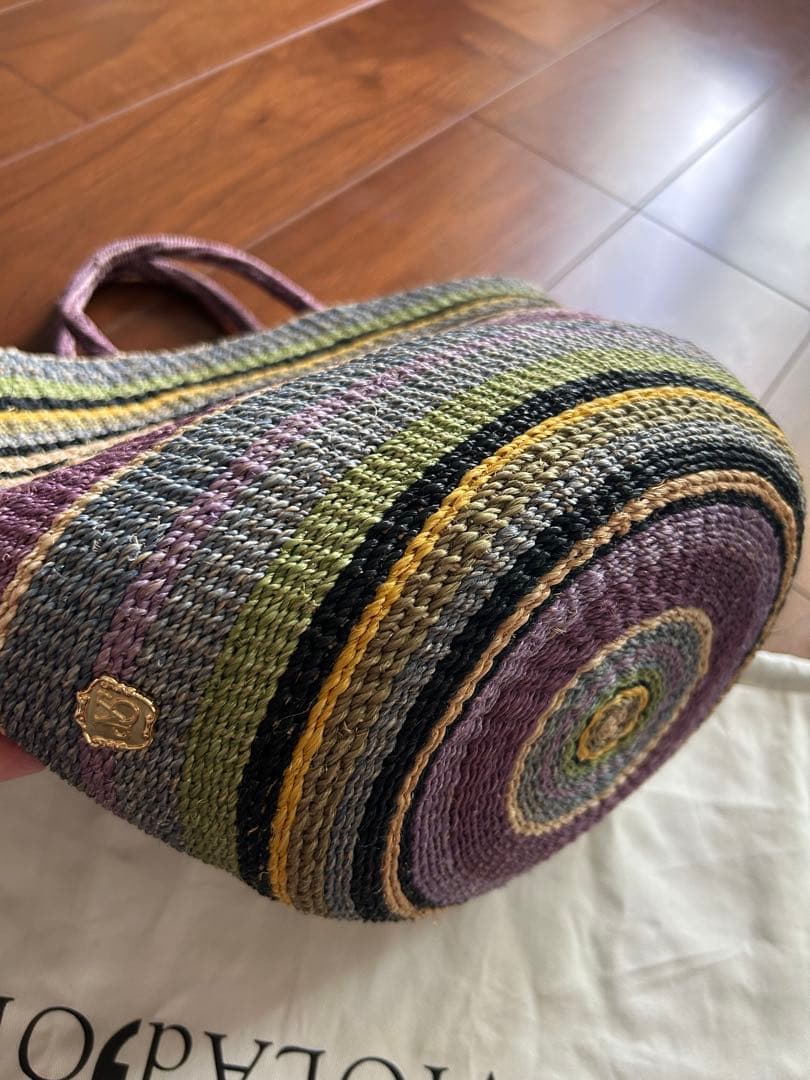 VIOLAd’ORO ヴィオラドーロ　マルチカラーボーダートートバッグ