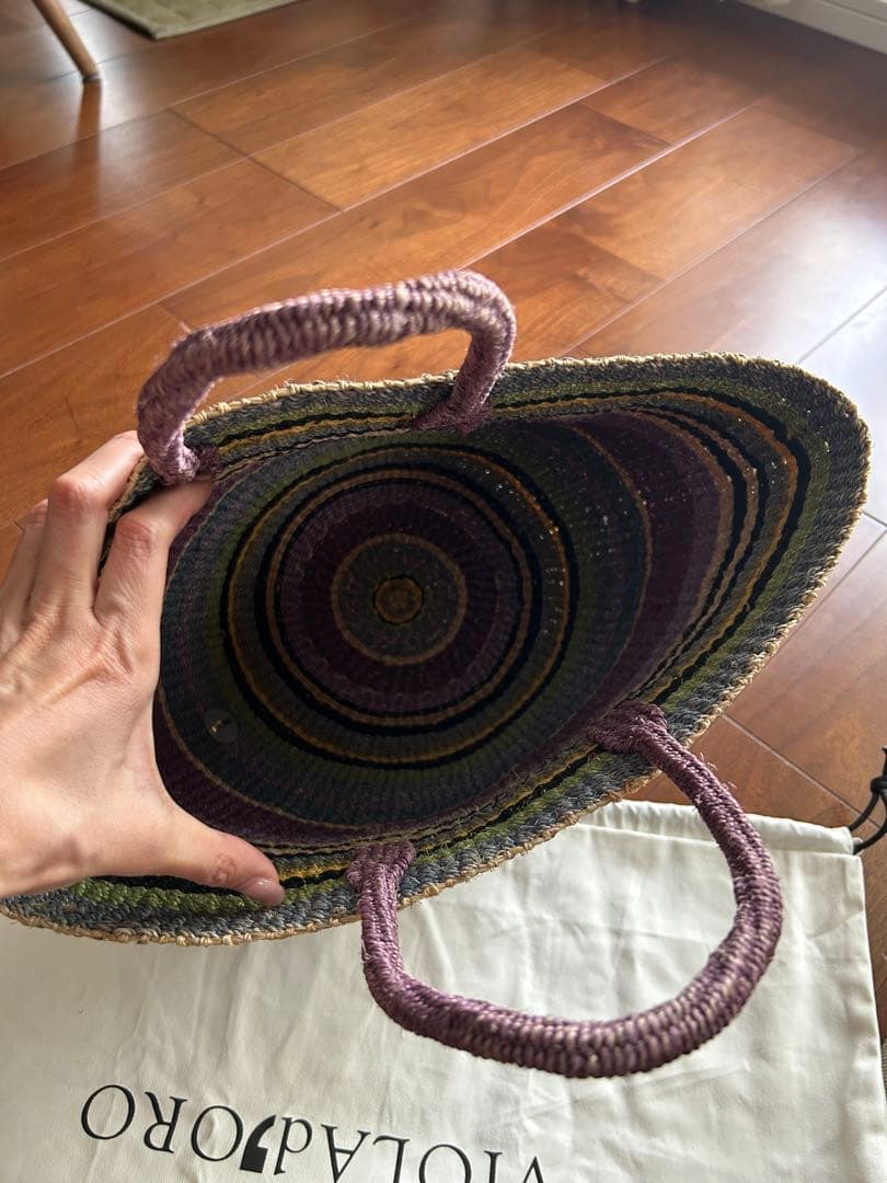 VIOLAd’ORO ヴィオラドーロ　マルチカラーボーダートートバッグ