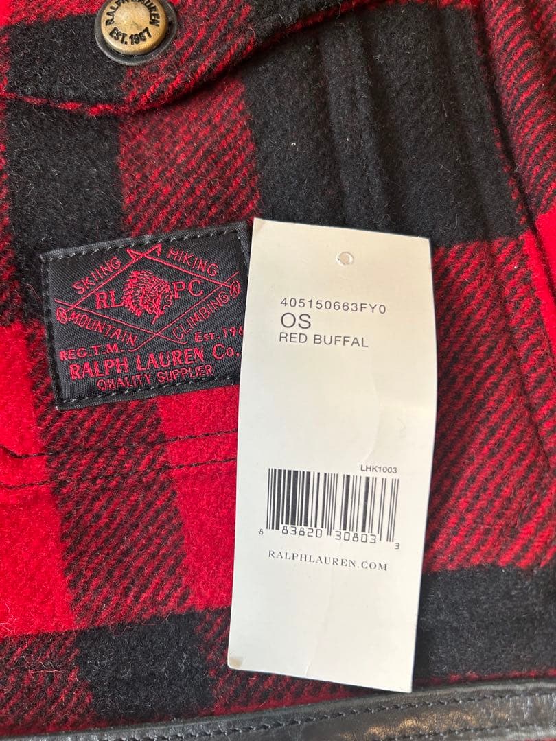 美品　RALPH LAUREN RLPC ウールショルダーバッグ 赤黒チェック