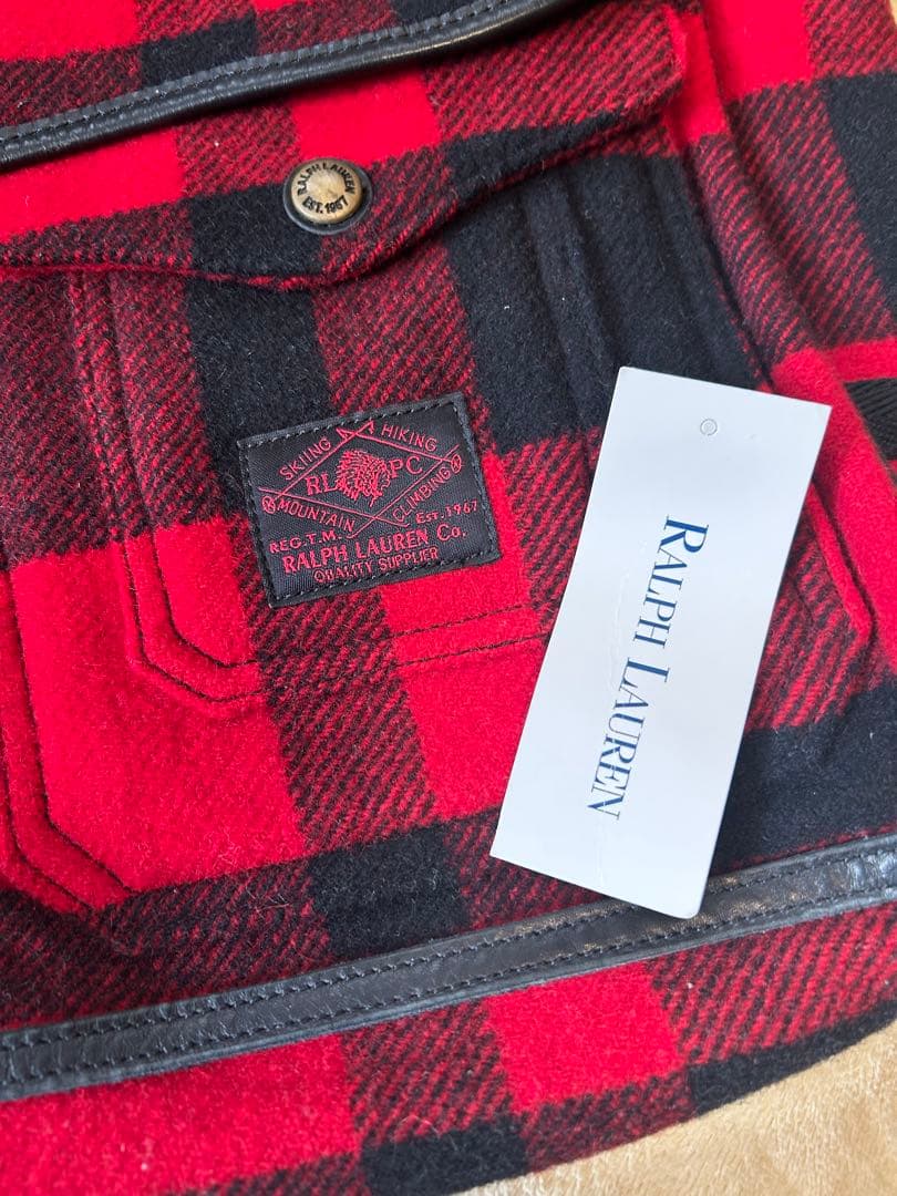 美品　RALPH LAUREN RLPC ウールショルダーバッグ 赤黒チェック