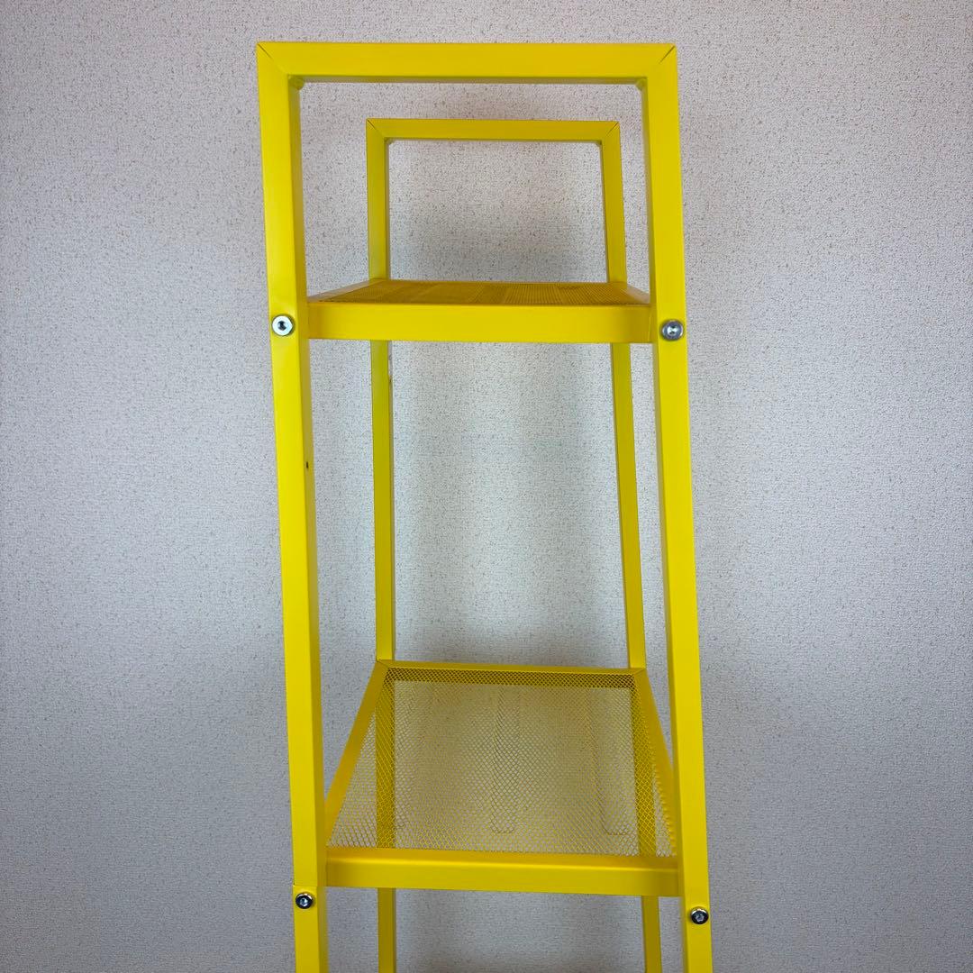 送料無料 IKEA LERBERG レールベリ イエロー メタルラック 4段