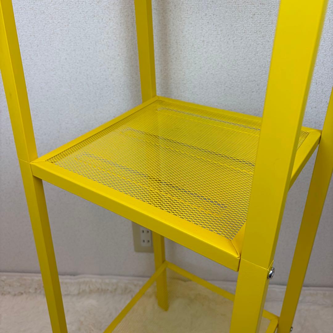 送料無料 IKEA LERBERG レールベリ イエロー メタルラック 4段