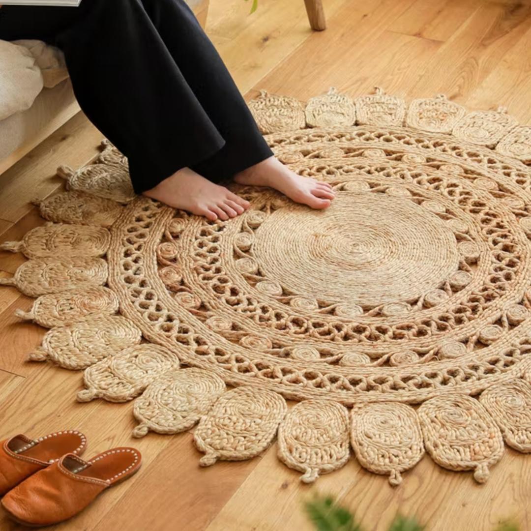 未使用◆ A depeche アデペシュ ジュート ラグ 9992