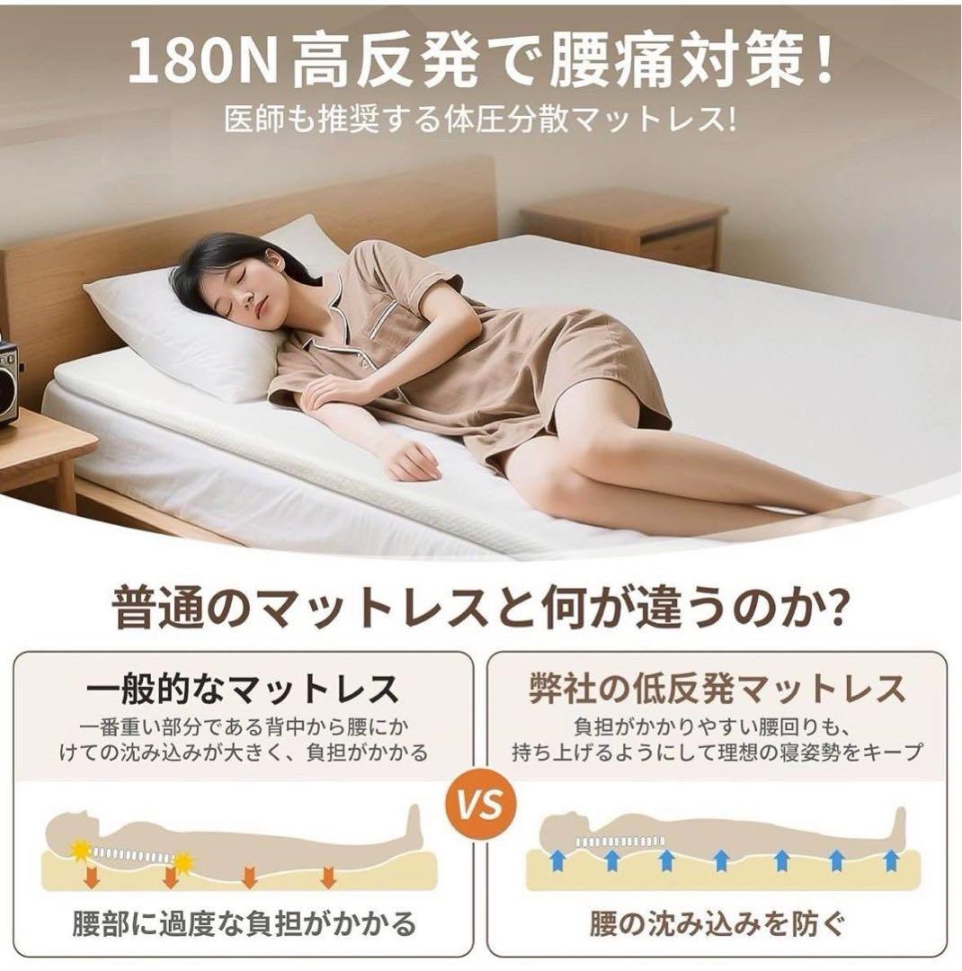 2個セット　マットレス 180N高反発 セミダブル 120×200×3cm