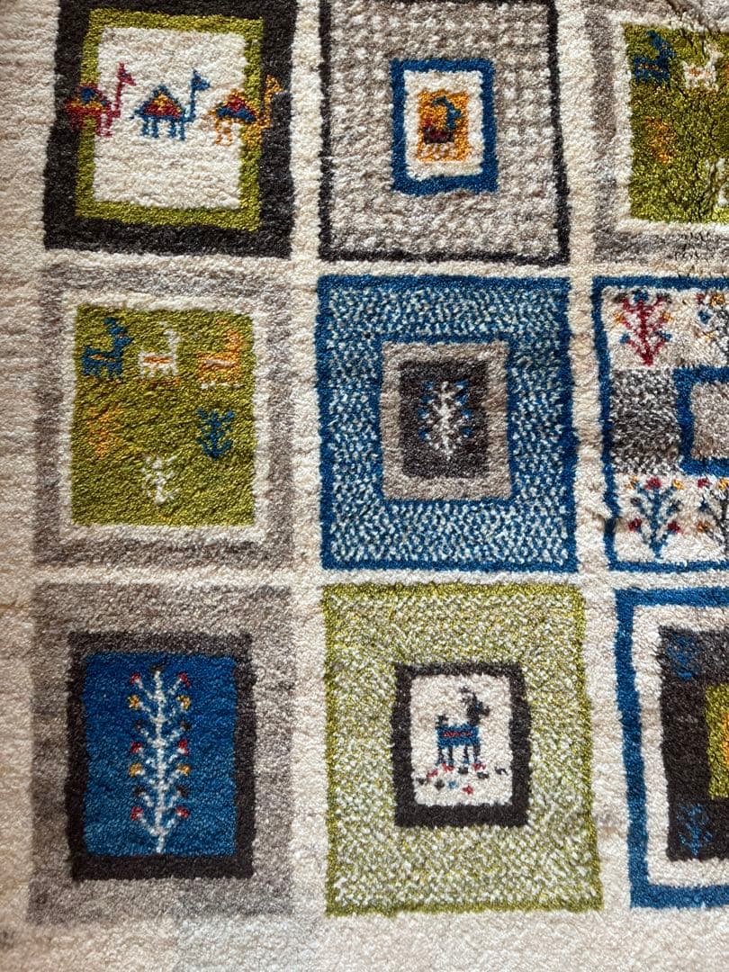 【専用】手織りギャッベ　美品！ 約200cm×150cm