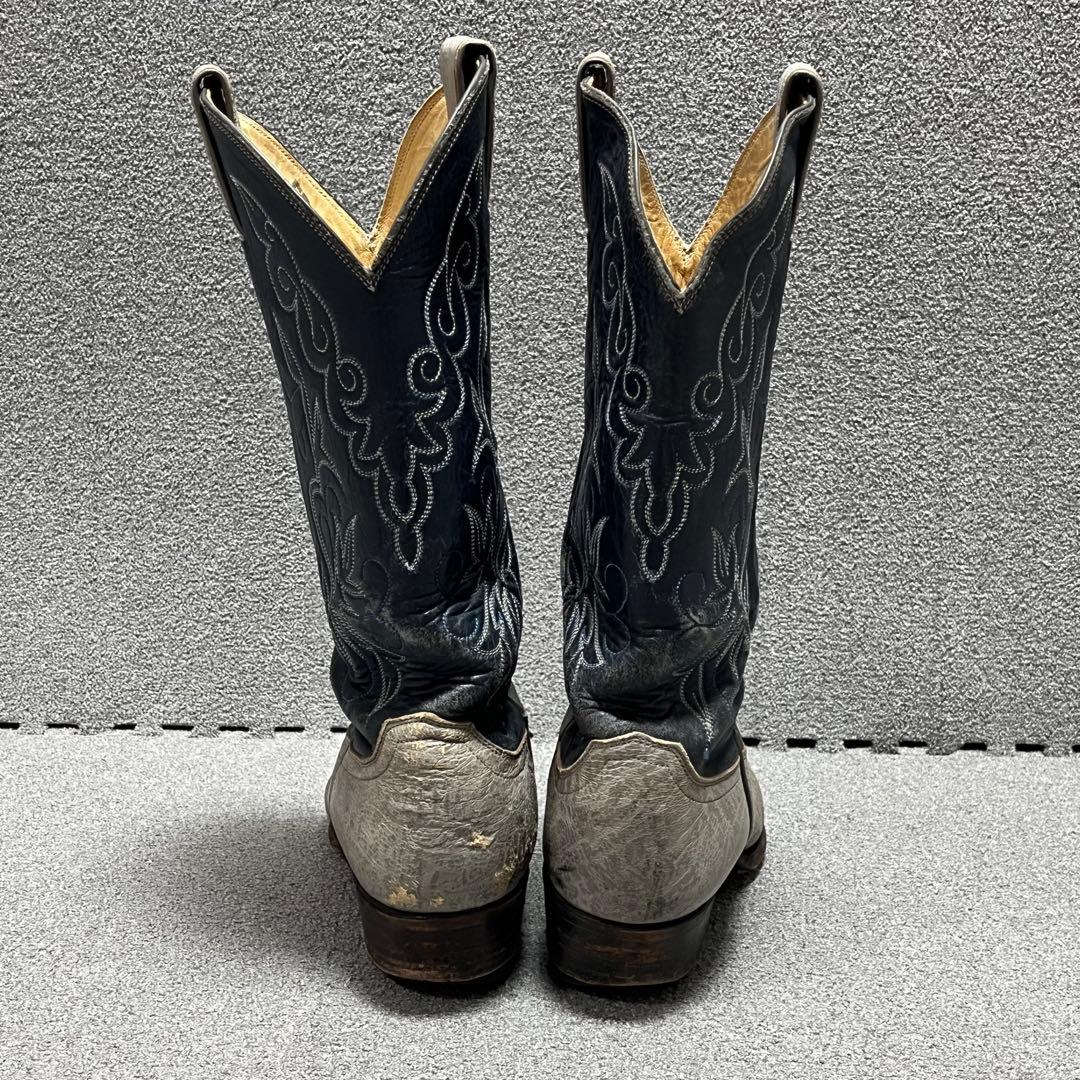 Justin USA風2トーン刺繍レザー アメカジヴィンテージ映え感