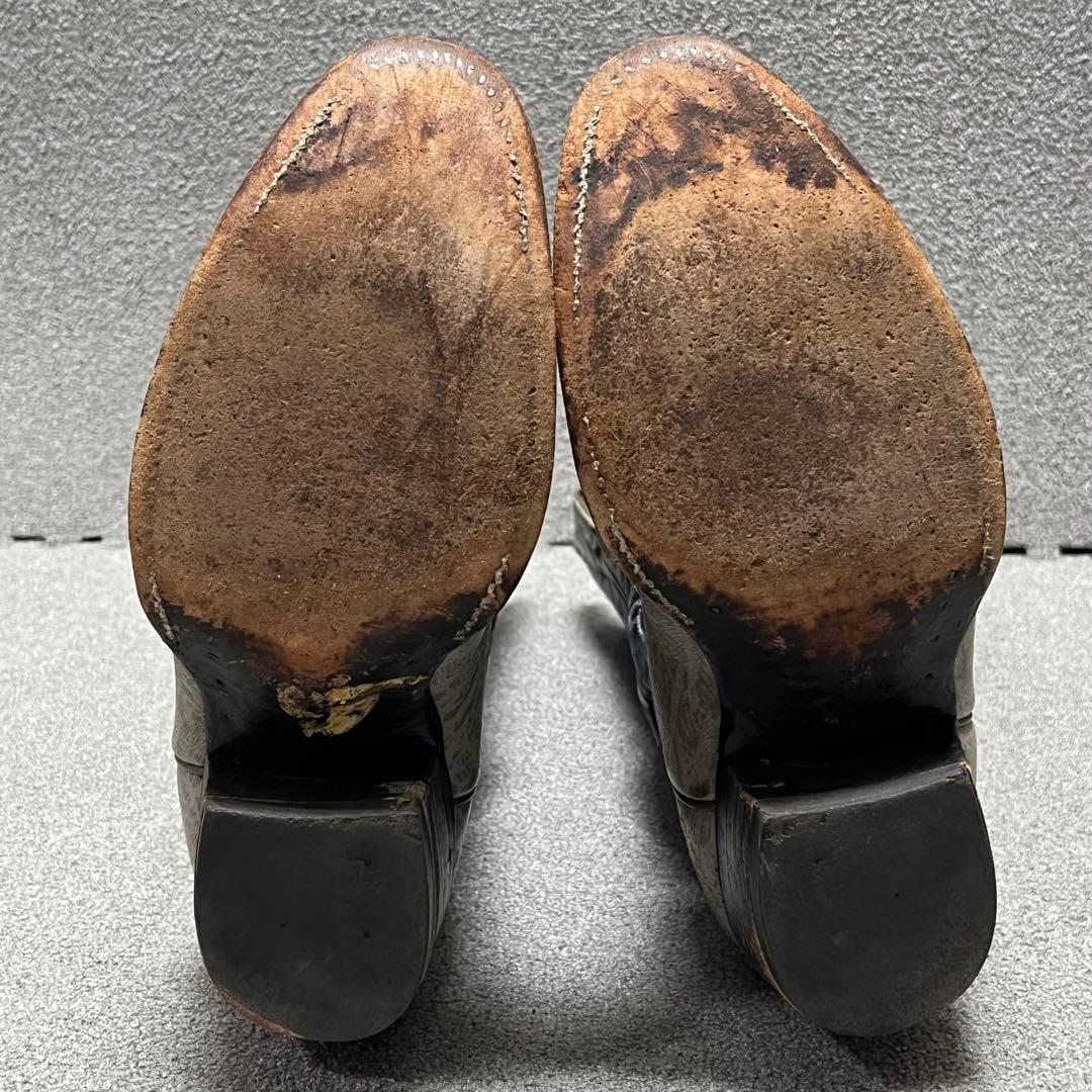 Justin USA風2トーン刺繍レザー アメカジヴィンテージ映え感