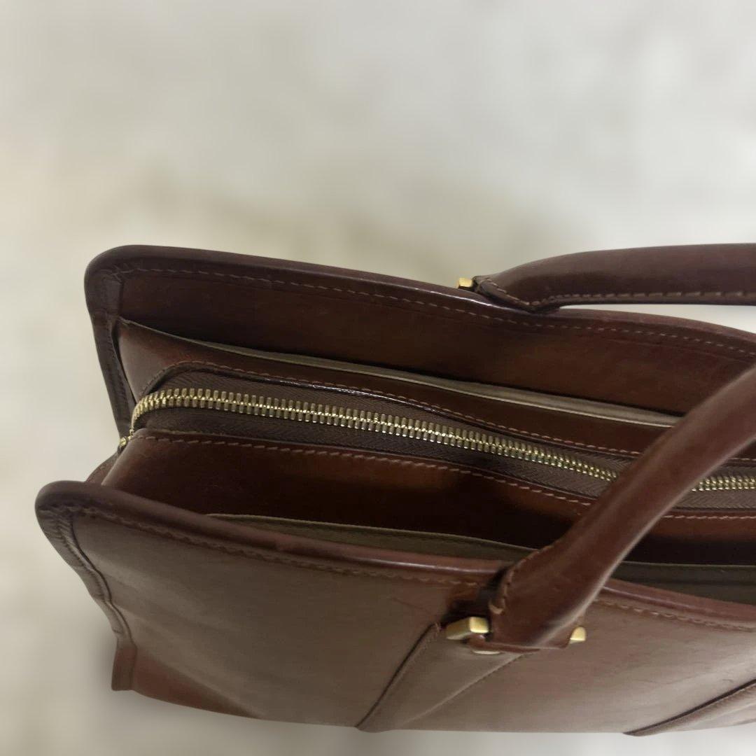 大峡製鞄　おおばせいほう　ビジネスバッグ　ブリーフケース　A4収納可能　ブラウン