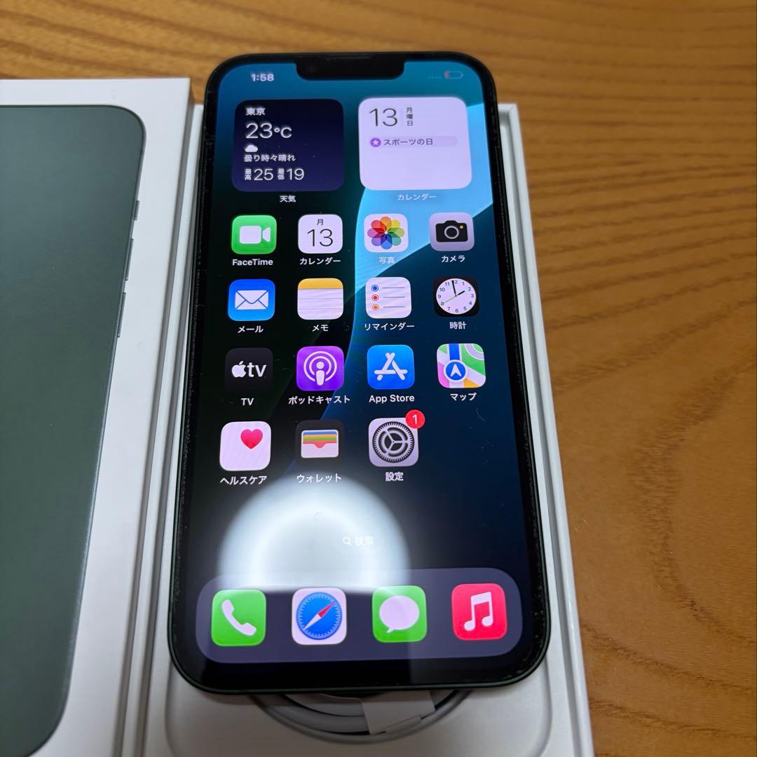 r*o様 iPhone13グリーン 最大容量91% 128GB