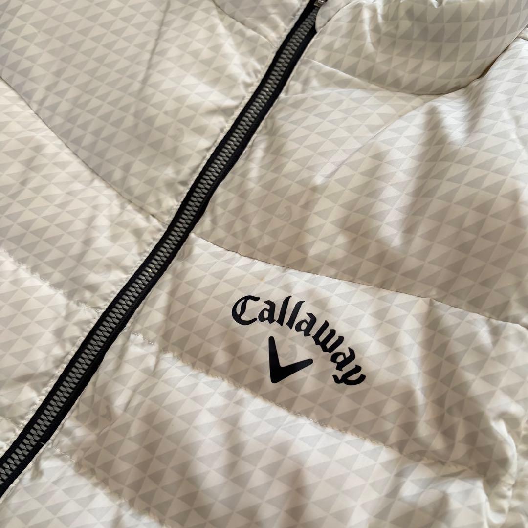 キャロウェイ　ダウンジャケット　総柄　2WAY　ブルゾン　ベスト　ホワイト系　L