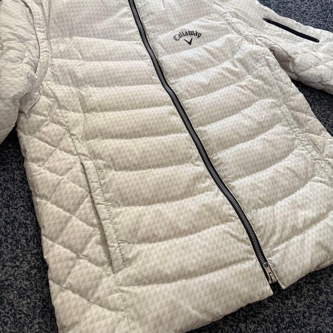 キャロウェイ　ダウンジャケット　総柄　2WAY　ブルゾン　ベスト　ホワイト系　L