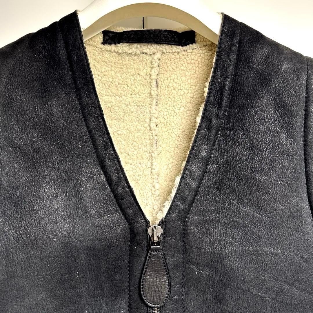 希少 本人期 Maison Margiela 初期 ムートンベスト黒 ブラック