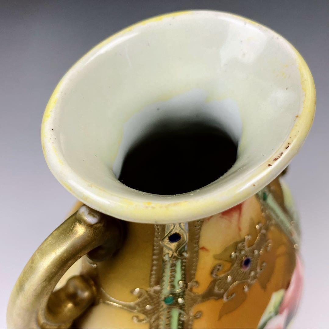 【美品】オールドノリタケ アールヌーボー ポピー紋花瓶 ジュエル ジュール