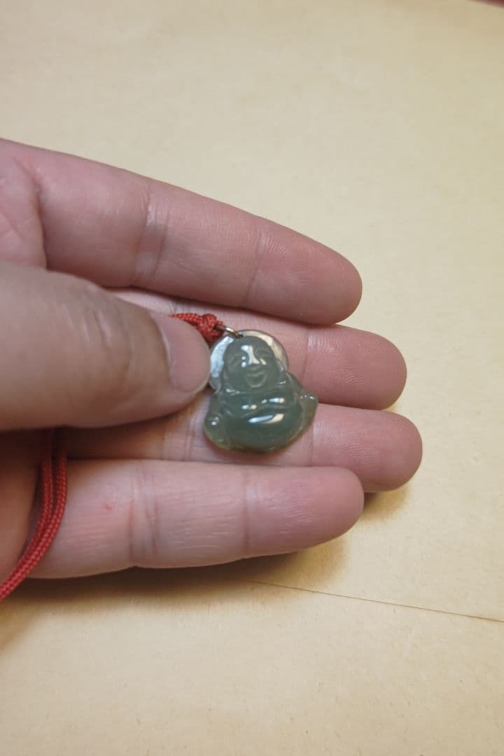翡翠　大黒天　ネックレス　ペンダント　玉石　仏像、根付