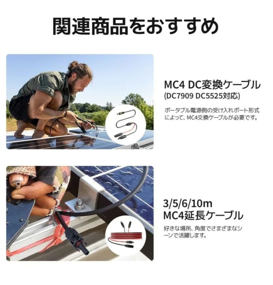 BougeRV ソーラーパネル 100W 2枚 　Arch100