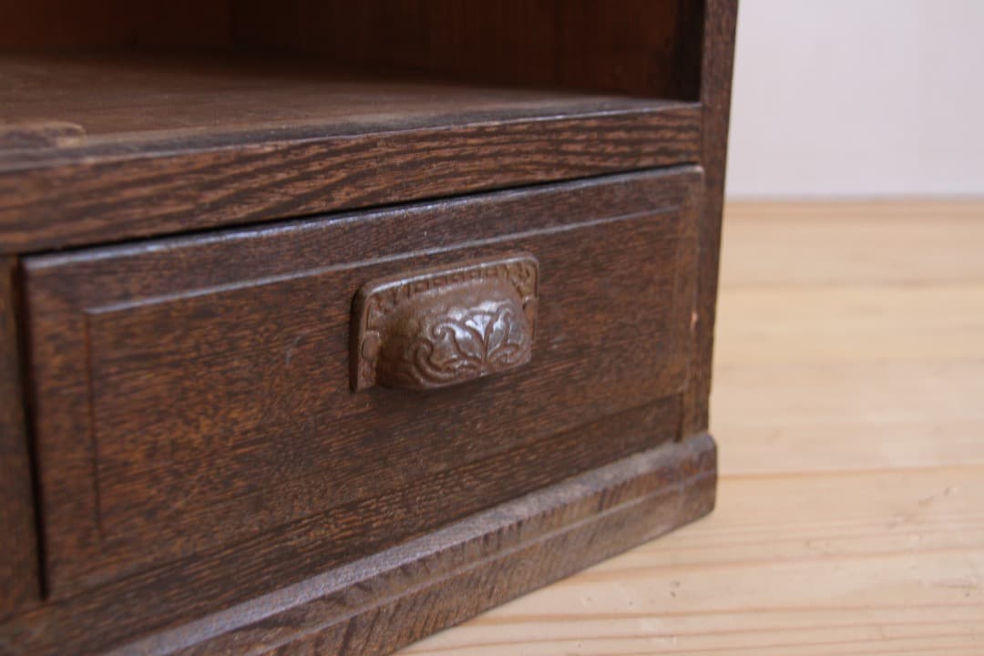 棚　2段　引き出し　木製　収納棚　古道具　古家具　ビンテージ　アンティーク