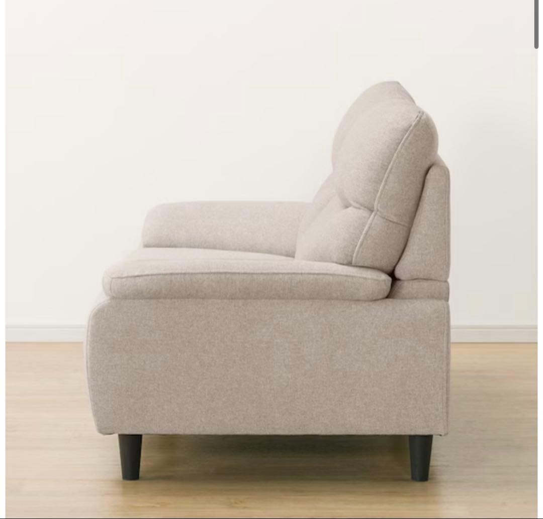 【送料込み】2人掛けソファ 布張り ファブリック グレー ベージュ