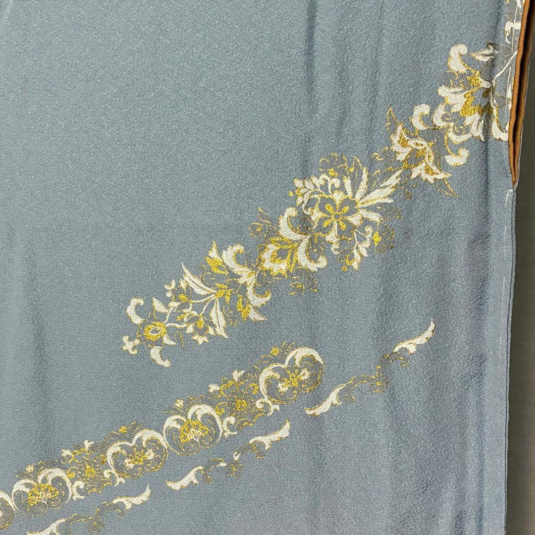 D80訪問着 丹下雄介 一つ紋 刺繍 正絹着物 袷 しつけ糸付き未使用極美品